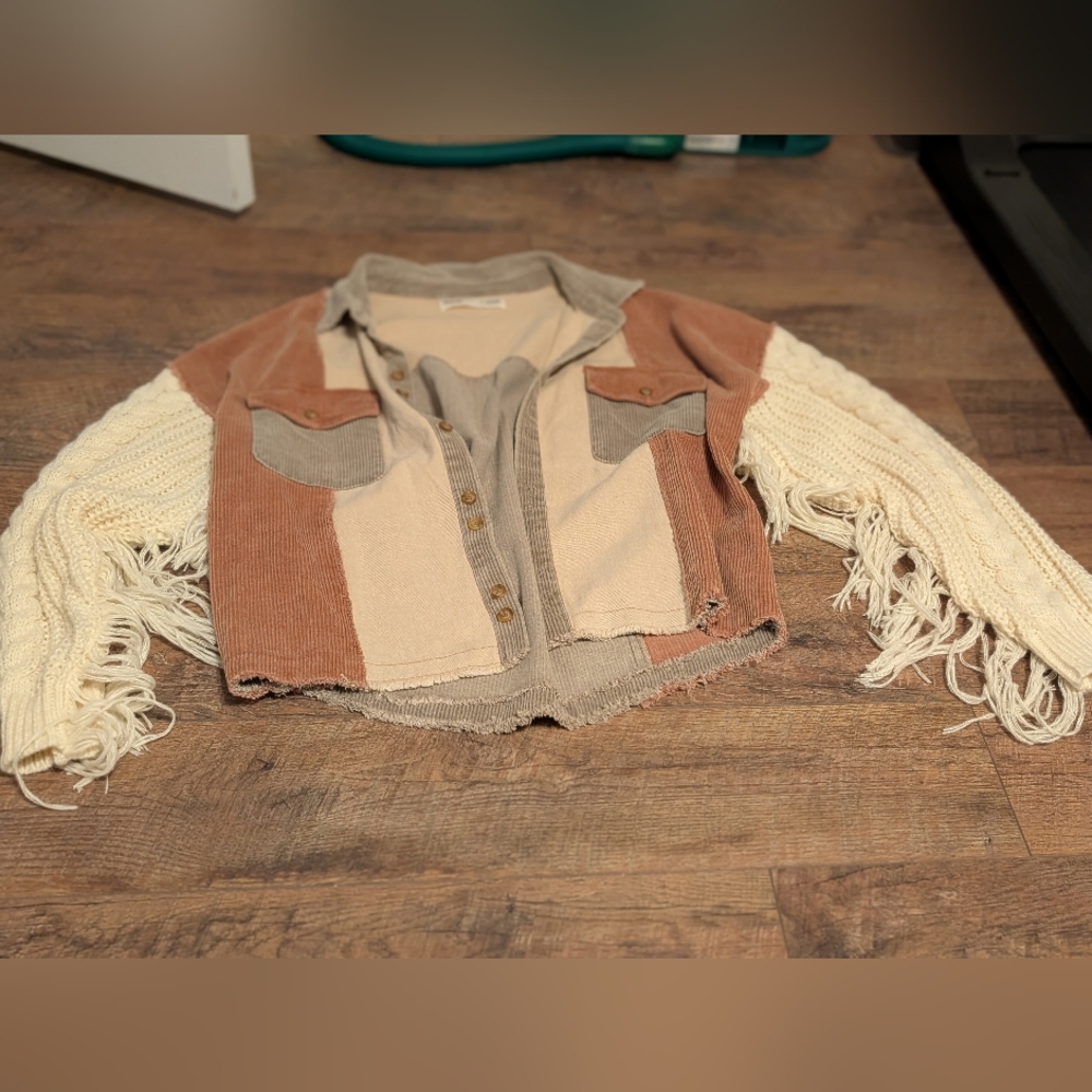 BKE Corduroy Jacket with Button Detail